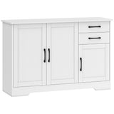 HOMCOM Sideboard with 2 Drawers, 3 Soft-Close Doors and Adjustable Shelf – Kitchen Storage Cabinet, White