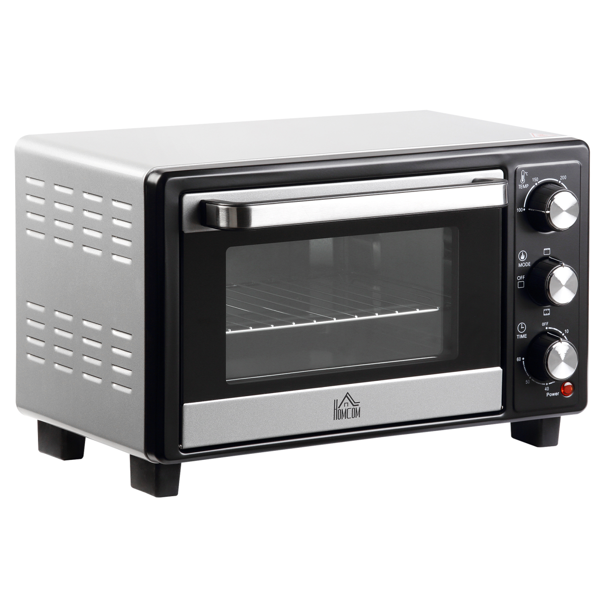 HOMCOM 16L Mini Oven with Grill, 1400W & 60-Minute Timer – Compact Toaster Oven, 100–230°C
