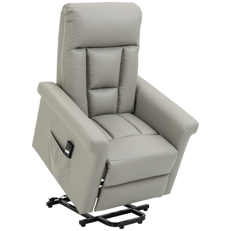 Grey PU power lift recliner