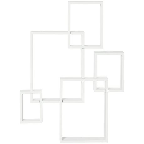 Interlocking cube floating shelves