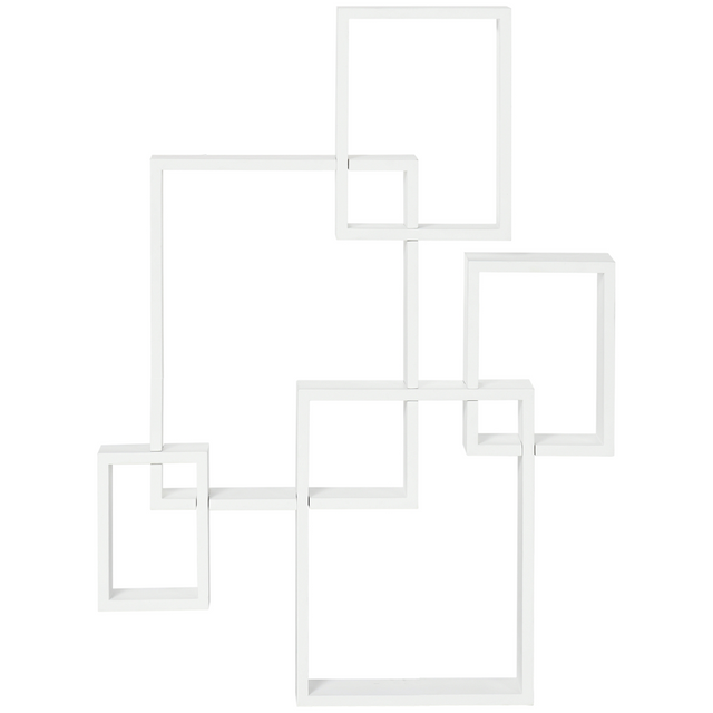 Interlocking cube floating shelves