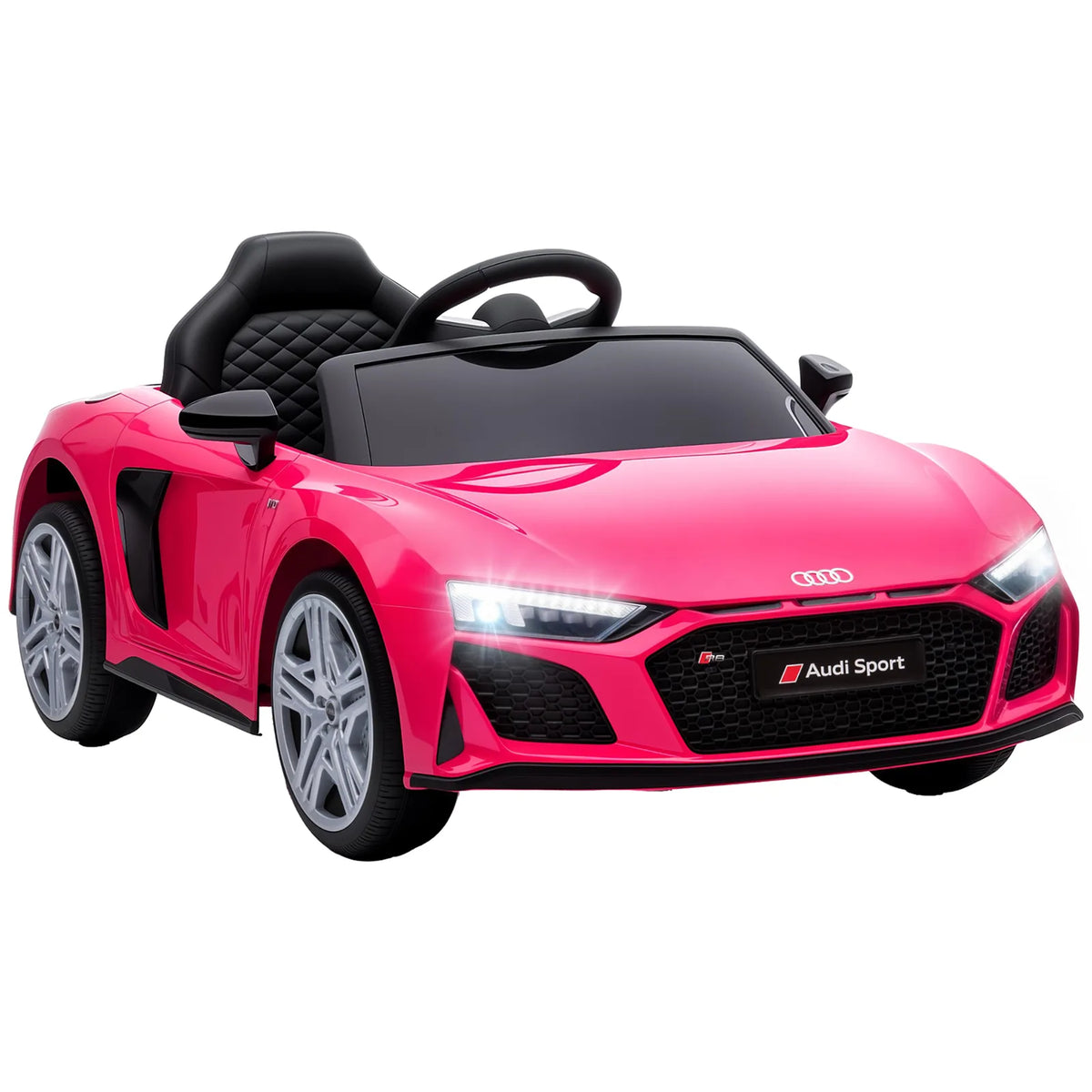 AIYAPLAY Licensed Audi R8 Spyder 12V Kids Electric Car with Remote Control & Dual Motors – Ride On, Pink