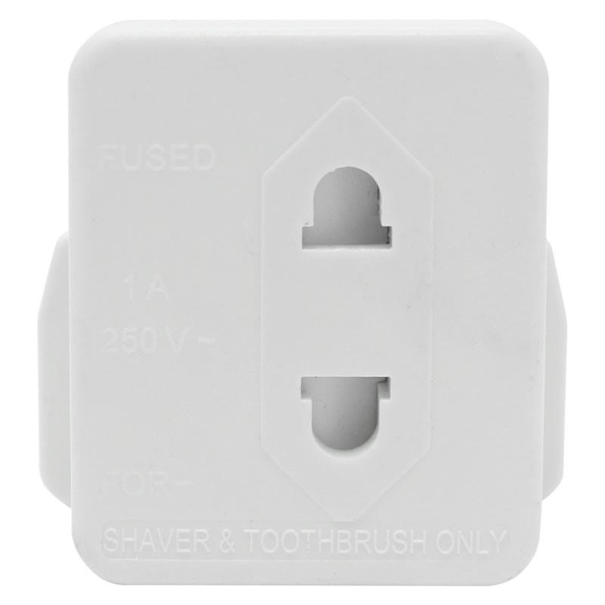 Daewoo Shaver Adapter 10 Pack – 2 Pin to 3 Pin Plug Converter with 1A Fuse, White