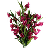 Leaf Pack of 6 Trumpet Artificial Flower Stems, 100cm with Silk Flowers and Wired Stems, Fuchsia Pink