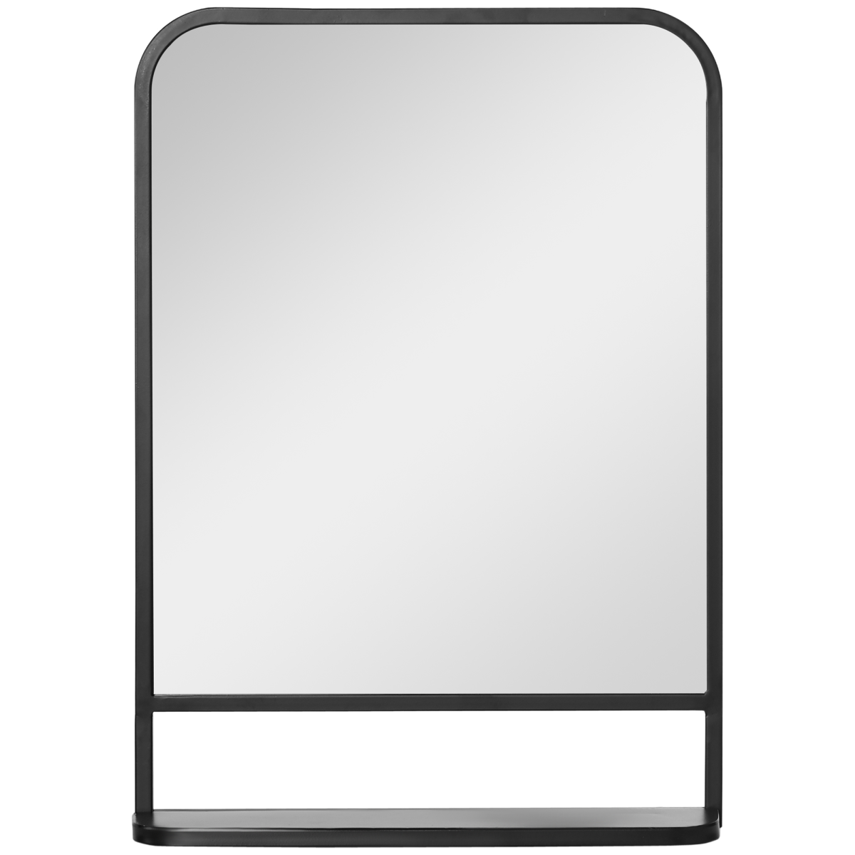 Square wall mirror with shelf