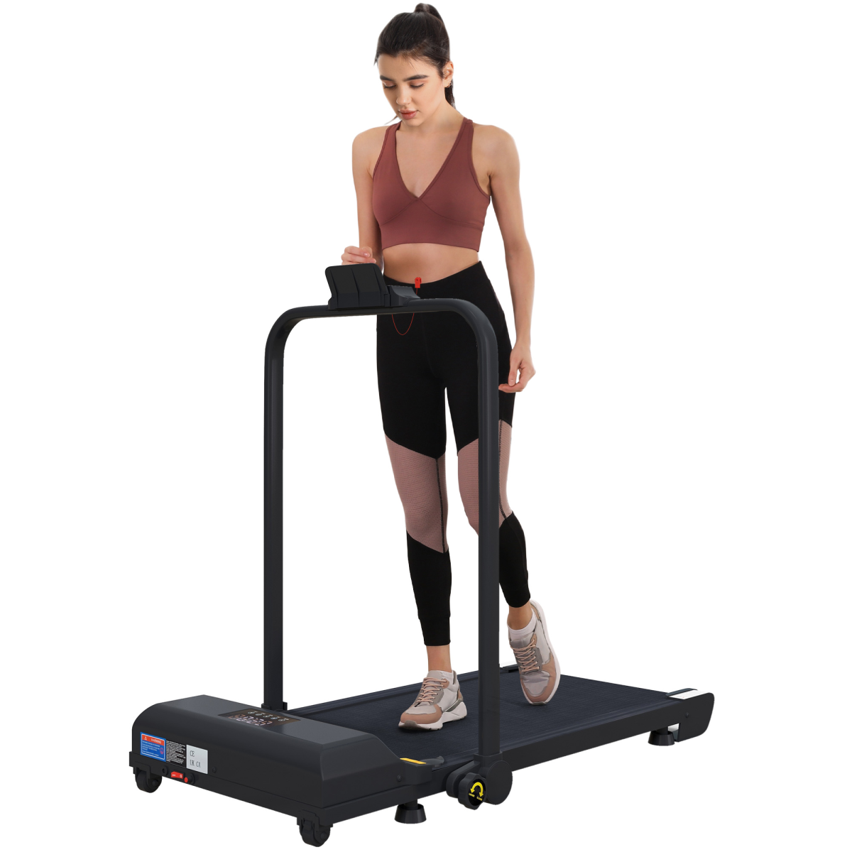 HOMCOM 2.5HP Folding Treadmill Walking Pad with Remote Control, 1-10km/h – Home Running Machine, Black