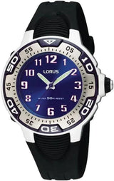 Lorus Boys Sports Analogue Quartz Watch RG235GX9 – Blue Dial, Black Rubber Strap, 50m Water Resistant