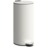 HOMCOM 30L Kitchen Pedal Bin with Soft-Close Lid and Removable Inner Bucket – Fingerprint-Resistant, Cream