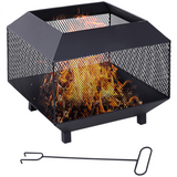 Outsunny square steel fire pit
