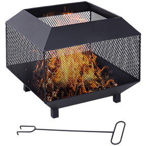 Outsunny square steel fire pit