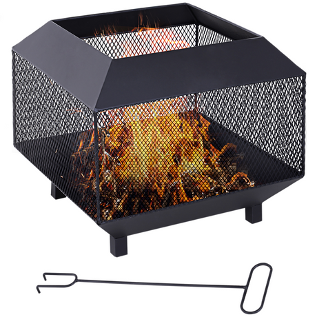 Outsunny square steel fire pit