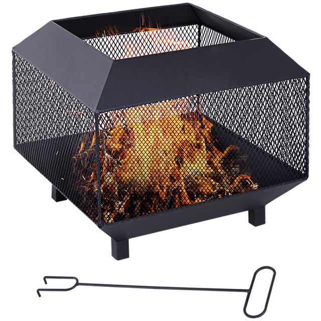 Outsunny square steel fire pit