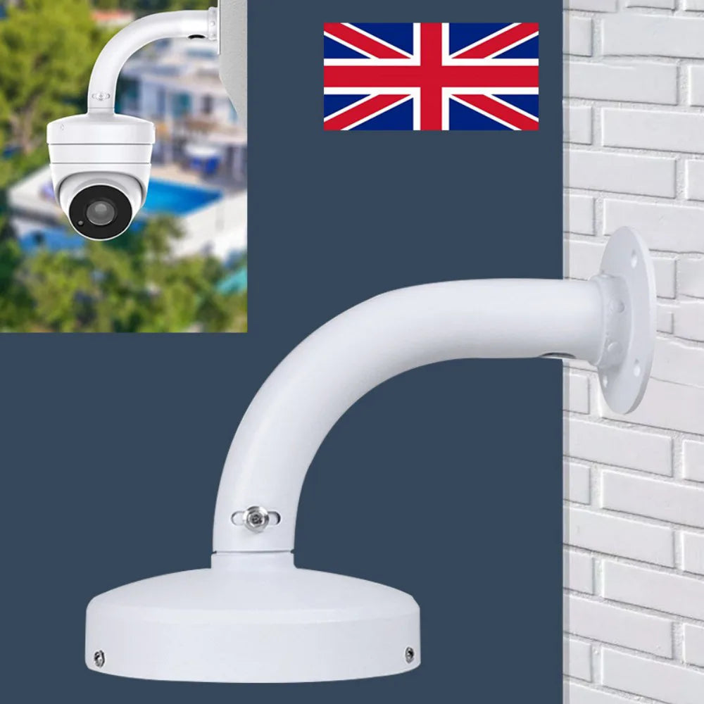 6 Inch Wall Mount Bracket for Dome CCTV & IP Cameras – Universal Alloy Pole Holder with Fixing Kit, White