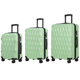 HOMCOM 3-Piece Hard Shell Suitcase Set with TSA Lock & 360° Spinner Wheels – 20/24/28 Inch Cabin & Checked Luggage, Green