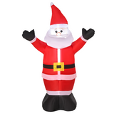 HOMCOM 4ft Inflatable Christmas Santa Claus with Outstretched Hands, LED Lit – Indoor Outdoor Decoration