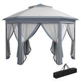 Grey hexagon pop-up gazebo