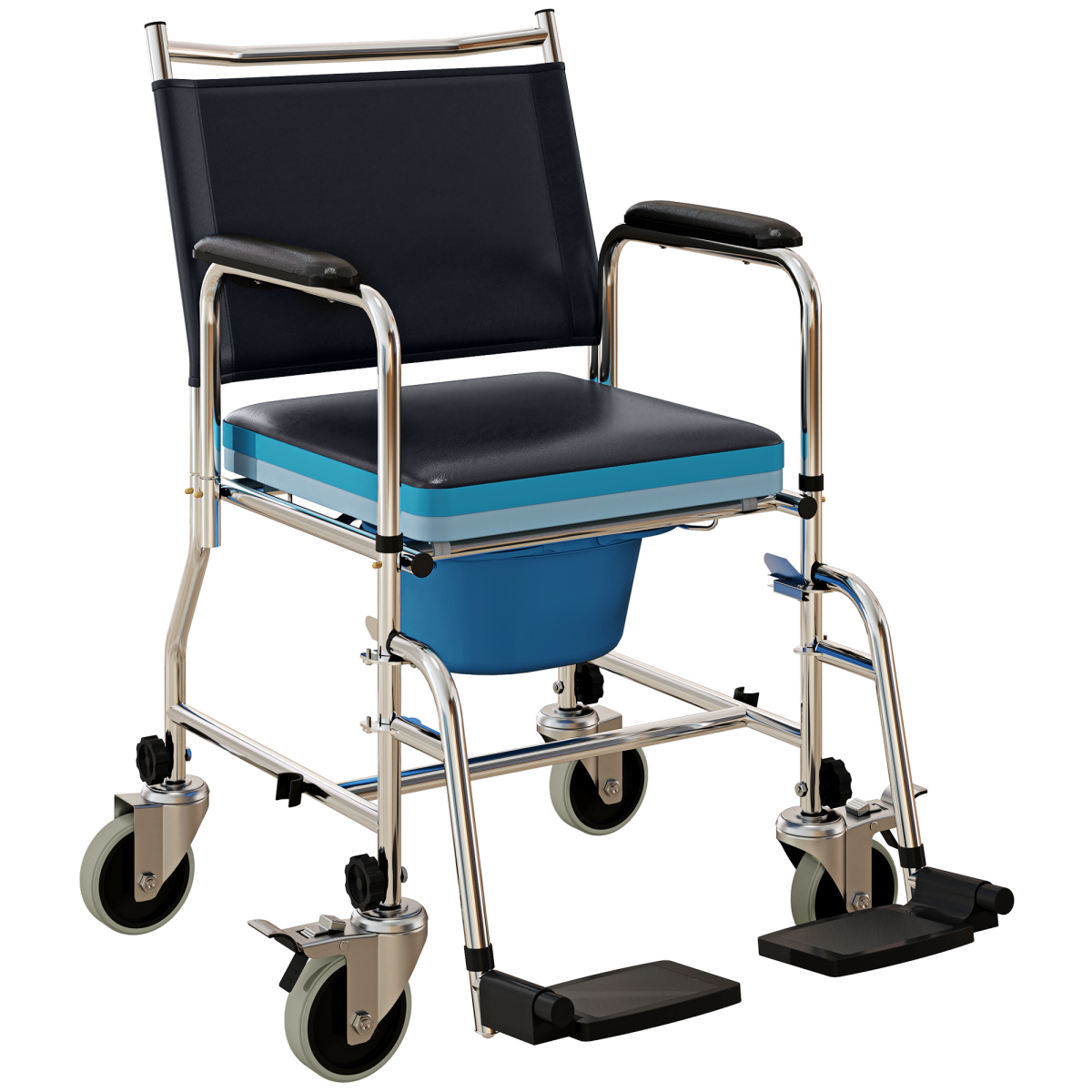 HOMCOM commode shower chair wheelchair