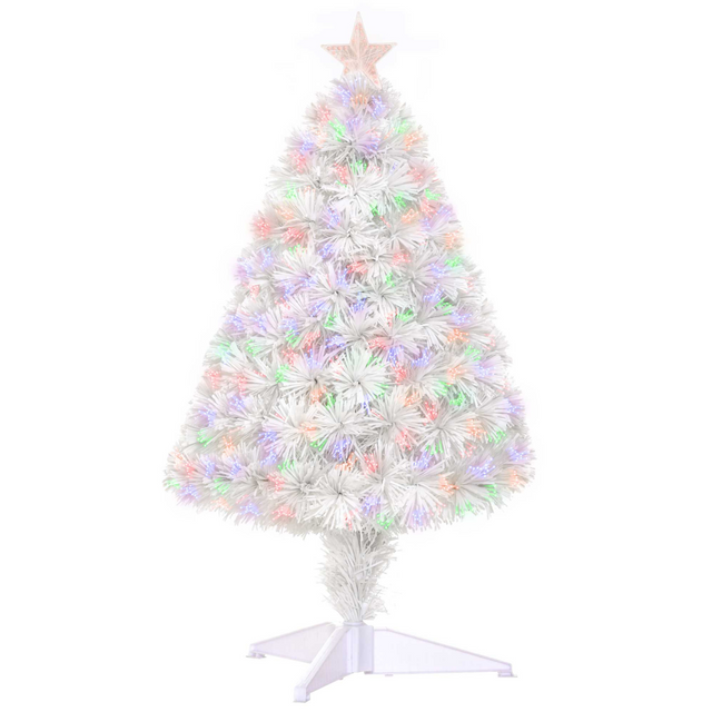 2.5ft white fibre optic tabletop Christmas tree