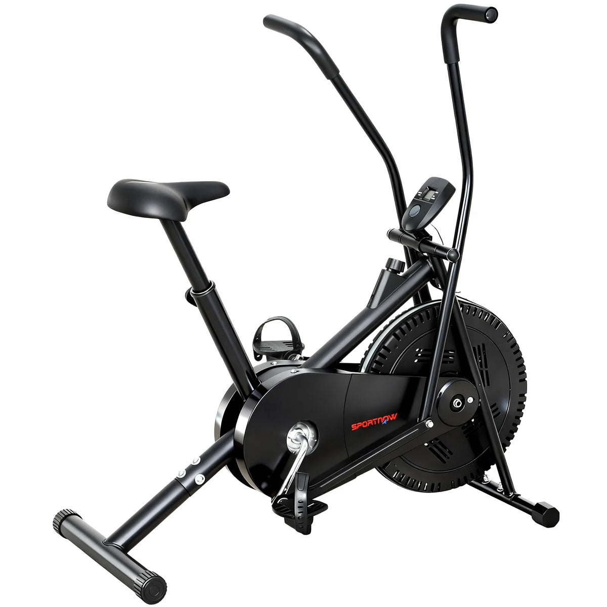 SPORTNOW Exercise Bike with Adjustable Seat, LCD Display and Silent Belt Drive – Home Gym Cardio