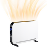 HOMCOM Portable Convector Heater with 24H Timer and 3 Heat Settings – Freestanding Room Heater, White