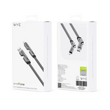 WYEFLUX 4-in-1 Fast Charging & Data Cable, 1.2m – USB-C and USB-A to USB-C or 8-Pin, Black