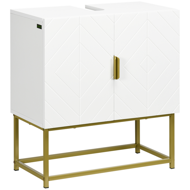 kleankin white under sink cabinet