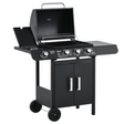 Deluxe 3+1 burner gas BBQ grill trolley