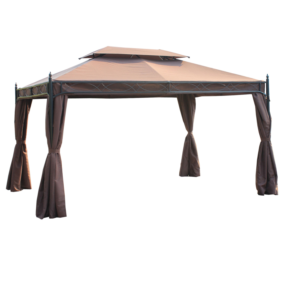 Outsunny 3x4m Metal Gazebo with Sidewalls – Garden Patio Canopy Shelter & Marquee Pavilion