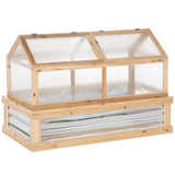 Outsunny Raised Garden Bed with Greenhouse Top, Polycarbonate Panels & Openable Roof – 122 x 61 x 81.7cm