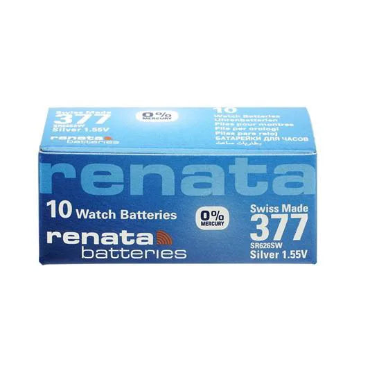 Renata SP 377 Watch Batteries with Higher Silver Content – Long-Life Coin Cells, Pack of 40