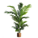 Leaf 180cm Artificial Palm Tree with Copper Metal Planter – Extra Large Faux Plant for Home or Office