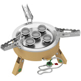Outsunny 7000W Camping Stove with Piezo Ignition, Carry Bag & 50kg Load Capacity – Foldable Hiking Gas Stove, Khaki