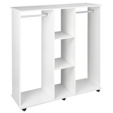 White mobile double open wardrobe