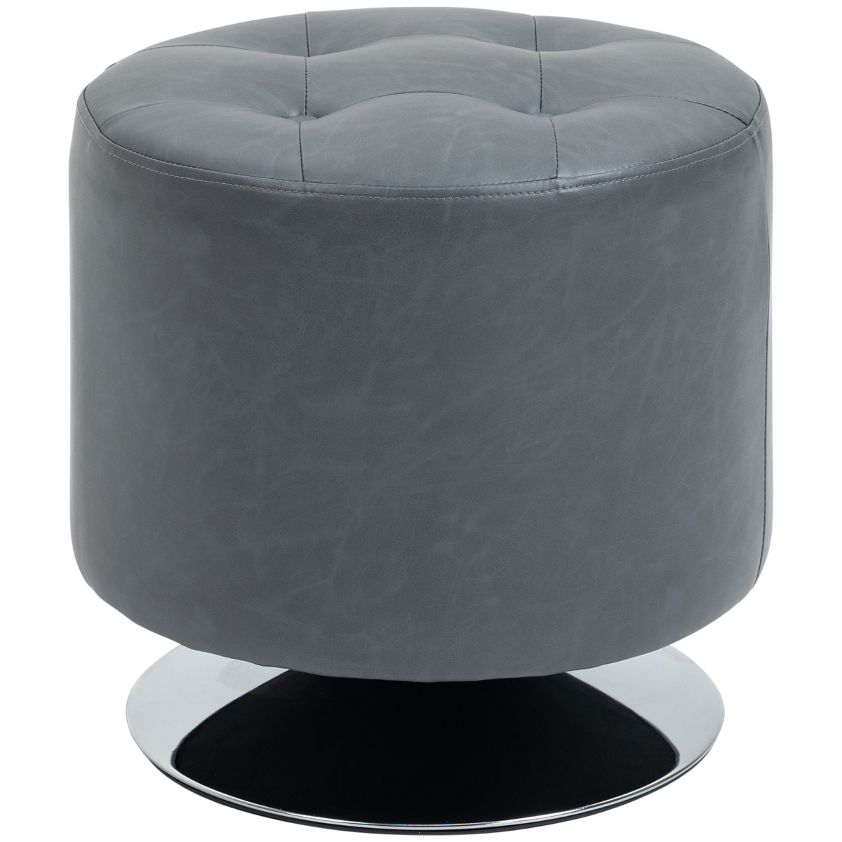 Grey swivel PU footstool
