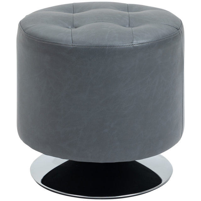 Grey swivel PU footstool