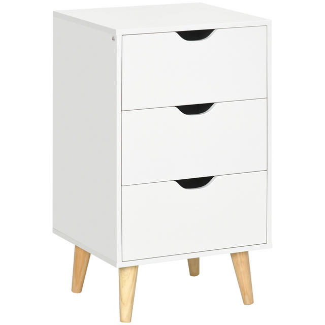 HOMCOM 3-drawer chest with wooden legs