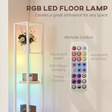 White bathroom storage cabinet with RGB LED lighting