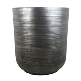 Coya Silver Ridged Large Composite Plant Pot – Garden Planter, 39cm x 33cm