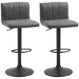 Set of 2 grey PU bar stools