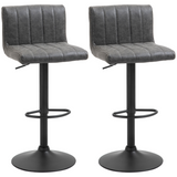 Set of 2 grey PU bar stools