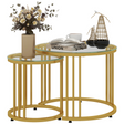 HOMCOM gold round nesting coffee tables