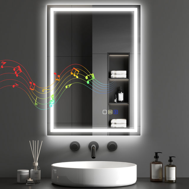 HOMCOM LED bathroom mirror with Bluetooth