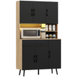 HOMCOM tall oak kitchen cupboard with LEDs