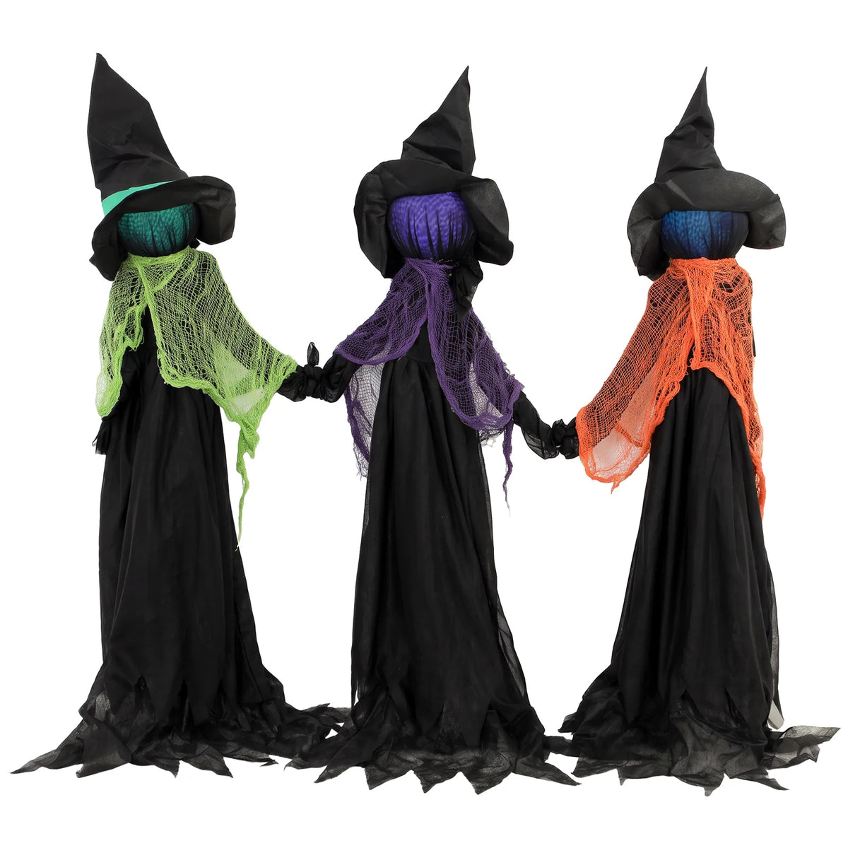 HOMCOM 120cm Witches Holding Hands Halloween Decorations Outdoor Indoor