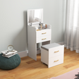 White 3-in-1 dressing table with flip mirror