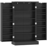 HOMCOM Freestanding Kitchen Pantry Cabinet with Door Racks and Adjustable Shelves, Black