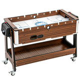 SPORTNOW 3-in-1 Multi Game Table with Lockable Wheels & Shelf – 3.4ft Air Hockey, Pool & Table Football