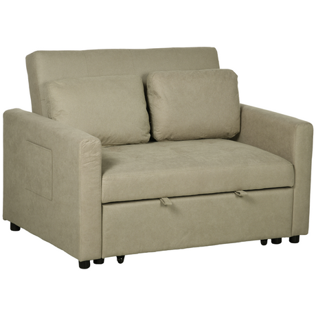HOMCOM brown click-clack sofa bed