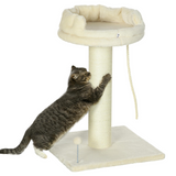 PawHut Cat Tree for Indoor Cats with Sisal Scratching Post & Spacious Bed – Kitten Climbing Tower, Cream