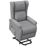 HOMCOM Power Lift Chair with Remote Control – Electric Fabric Recliner Armchair for the Elderly, Grey